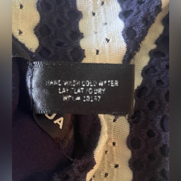 AQUA Navy White Eyelet Tank Dress -Medium - Picture 8 of 8